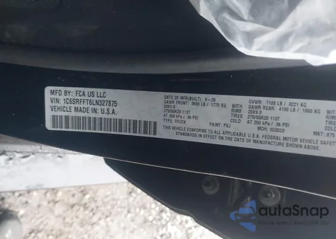 2020 Ram 1500 Big Horn 4X4 5'7 Box from USA, damaged, VIN 1C6SRFFT6LN327875